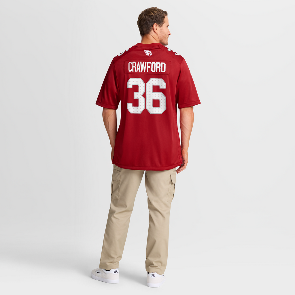 Arizona Cardinals Kitan Crawford Nike Cardinal Team Game Jersey