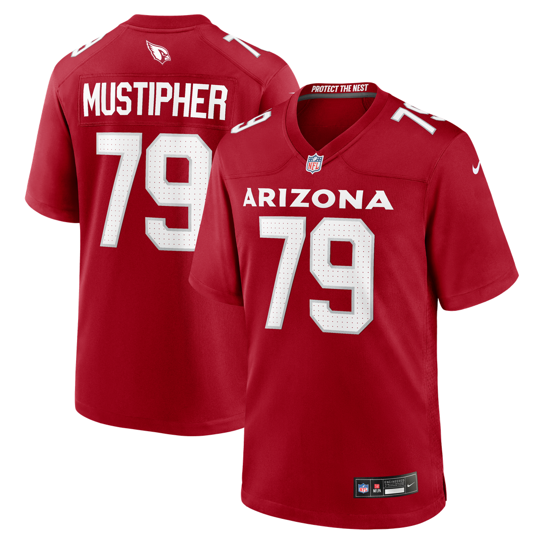 Arizona Cardinals PJ Mustipher Nike Cardinal Team Game Jersey